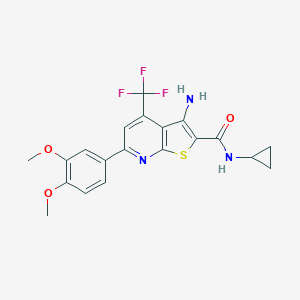 3-amino-N-cyclopropyl-6-(3,4-dimethoxyphenyl)-4-(trifluoromethyl)thieno[2,3-b]pyridine-2-carboxamide