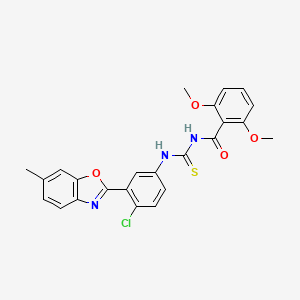molecular formula C24H20ClN3O4S B3600706 N-({[4-chloro-3-(6-methyl-1,3-benzoxazol-2-yl)phenyl]amino}carbonothioyl)-2,6-dimethoxybenzamide 