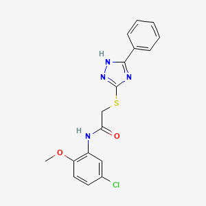 molecular formula C17H15ClN4O2S B3600947 N-(5-Chloro-2-methoxyphenyl)-2-[(5-phenyl-4H-1,2,4-triazol-3-YL)sulfanyl]acetamide 