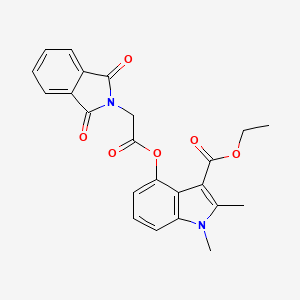 molecular formula C23H20N2O6 B3601041 Ethyl 4-[2-(1,3-dioxoisoindol-2-yl)acetyl]oxy-1,2-dimethylindole-3-carboxylate 