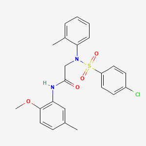 molecular formula C23H23ClN2O4S B3601123 N~2~-[(4-chlorophenyl)sulfonyl]-N~1~-(2-methoxy-5-methylphenyl)-N~2~-(2-methylphenyl)glycinamide 
