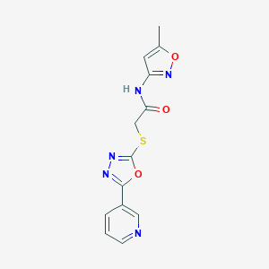 molecular formula C13H11N5O3S B360113 N-(5-methyl-1,2-oxazol-3-yl)-2-[(5-pyridin-3-yl-1,3,4-oxadiazol-2-yl)sulfanyl]acetamide CAS No. 712320-00-8