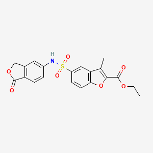 molecular formula C20H17NO7S B3601141 Ethyl 3-methyl-5-[(1-oxo-1,3-dihydro-2-benzofuran-5-yl)sulfamoyl]-1-benzofuran-2-carboxylate 