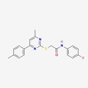 molecular formula C20H18FN3OS B3601153 N-(4-fluorophenyl)-2-{[4-methyl-6-(4-methylphenyl)-2-pyrimidinyl]thio}acetamide 