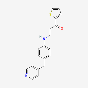 molecular formula C19H18N2OS B3601159 3-[4-(Pyridin-4-ylmethyl)anilino]-1-thiophen-2-ylpropan-1-one 