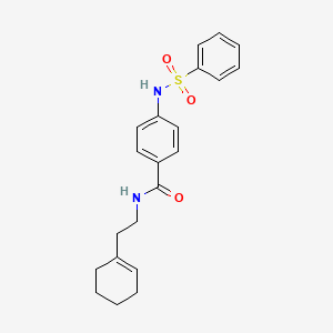 molecular formula C21H24N2O3S B3601162 N-[2-(1-cyclohexen-1-yl)ethyl]-4-[(phenylsulfonyl)amino]benzamide 