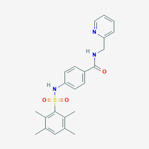 molecular formula C23H25N3O3S B360119 N-(2-pyridinylmethyl)-4-{[(2,3,5,6-tetramethylphenyl)sulfonyl]amino}benzamide CAS No. 690245-17-1