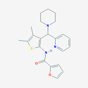 molecular formula C22H25N3O2S B360121 N-[4,5-dimethyl-3-[piperidin-1-yl(pyridin-2-yl)methyl]thiophen-2-yl]furan-2-carboxamide CAS No. 622792-60-3
