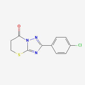 molecular formula C11H8ClN3OS B3601247 2-(4-Chlorophenyl)-5,6-dihydro-[1,2,4]triazolo[5,1-b][1,3]thiazin-7-one 