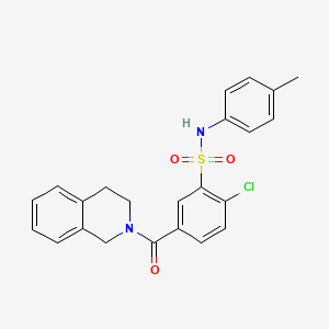 molecular formula C23H21ClN2O3S B3601281 2-chloro-5-(3,4-dihydro-2(1H)-isoquinolinylcarbonyl)-N-(4-methylphenyl)benzenesulfonamide 