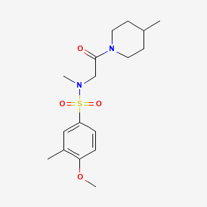 molecular formula C17H26N2O4S B3601289 4-methoxy-N,3-dimethyl-N-[2-(4-methylpiperidin-1-yl)-2-oxoethyl]benzenesulfonamide 