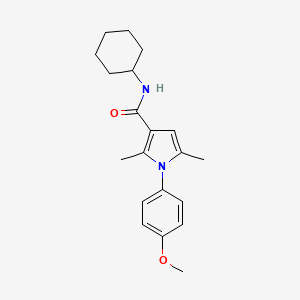 molecular formula C20H26N2O2 B3601347 N-cyclohexyl-1-(4-methoxyphenyl)-2,5-dimethyl-1H-pyrrole-3-carboxamide 