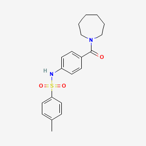 molecular formula C20H24N2O3S B3601353 N-[4-(1-azepanylcarbonyl)phenyl]-4-methylbenzenesulfonamide 