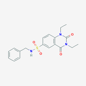 molecular formula C19H21N3O4S B3601398 N-benzyl-1,3-diethyl-2,4-dioxo-1,2,3,4-tetrahydro-6-quinazolinesulfonamide 