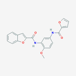 molecular formula C21H16N2O5 B360144 N-[5-(FURAN-2-AMIDO)-2-METHOXYPHENYL]-1-BENZOFURAN-2-CARBOXAMIDE CAS No. 797776-70-6