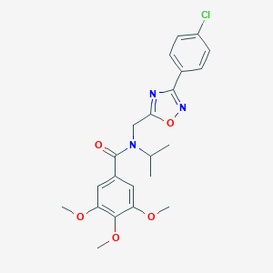 molecular formula C22H24ClN3O5 B360152 N-{[3-(4-chlorophenyl)-1,2,4-oxadiazol-5-yl]methyl}-3,4,5-trimethoxy-N-(propan-2-yl)benzamide CAS No. 727363-69-1