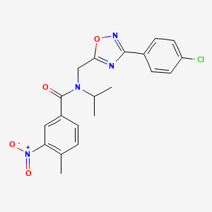 molecular formula C20H19ClN4O4 B3601628 N-{[3-(4-chlorophenyl)-1,2,4-oxadiazol-5-yl]methyl}-4-methyl-3-nitro-N-(propan-2-yl)benzamide 