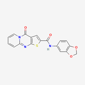 molecular formula C18H11N3O4S B3601652 N-(1,3-BENZODIOXOL-5-YL)-4-OXO-4H-PYRIDO[1,2-A]THIENO[2,3-D]PYRIMIDINE-2-CARBOXAMIDE 