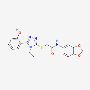 molecular formula C19H18N4O4S B3601699 N-1,3-benzodioxol-5-yl-2-{[4-ethyl-5-(2-hydroxyphenyl)-4H-1,2,4-triazol-3-yl]thio}acetamide 