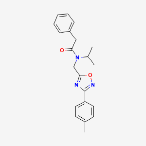 molecular formula C21H23N3O2 B3601739 N-{[3-(4-methylphenyl)-1,2,4-oxadiazol-5-yl]methyl}-2-phenyl-N-(propan-2-yl)acetamide 