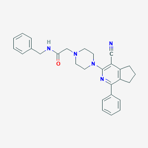 B360176 N-benzyl-2-[4-(4-cyano-1-phenyl-6,7-dihydro-5H-cyclopenta[c]pyridin-3-yl)-1-piperazinyl]acetamide CAS No. 903585-76-2