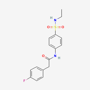 molecular formula C16H17FN2O3S B3601763 N-[4-(ethylsulfamoyl)phenyl]-2-(4-fluorophenyl)acetamide 