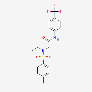 molecular formula C18H19F3N2O3S B3601787 N~2~-ethyl-N~2~-[(4-methylphenyl)sulfonyl]-N-[4-(trifluoromethyl)phenyl]glycinamide 