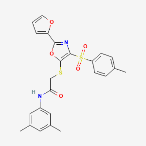 molecular formula C24H22N2O5S2 B3601822 N-(3,5-dimethylphenyl)-2-({2-(furan-2-yl)-4-[(4-methylphenyl)sulfonyl]-1,3-oxazol-5-yl}sulfanyl)acetamide 
