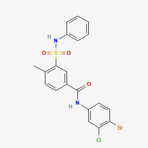molecular formula C20H16BrClN2O3S B3601935 N-(4-bromo-3-chlorophenyl)-4-methyl-3-(phenylsulfamoyl)benzamide 