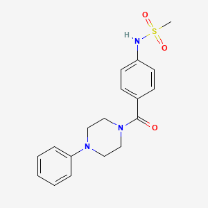 molecular formula C18H21N3O3S B3601993 N-[4-(4-phenylpiperazine-1-carbonyl)phenyl]methanesulfonamide 