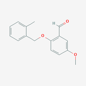 molecular formula C16H16O3 B3602000 5-Methoxy-2-((2-methylbenzyl)oxy)benzaldehyde 