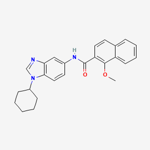 molecular formula C25H25N3O2 B3602011 N-(1-CYCLOHEXYL-1H-1,3-BENZODIAZOL-5-YL)-1-METHOXYNAPHTHALENE-2-CARBOXAMIDE 
