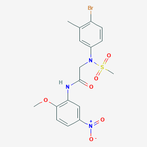 molecular formula C17H18BrN3O6S B3602057 N~2~-(4-bromo-3-methylphenyl)-N~1~-(2-methoxy-5-nitrophenyl)-N~2~-(methylsulfonyl)glycinamide 