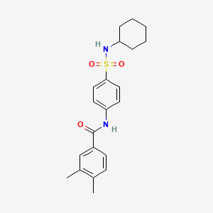 molecular formula C21H26N2O3S B3602058 N-[4-(cyclohexylsulfamoyl)phenyl]-3,4-dimethylbenzamide 