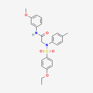 molecular formula C24H26N2O5S B3602084 N-(3-METHOXYPHENYL)-2-[N-(4-METHYLPHENYL)4-ETHOXYBENZENESULFONAMIDO]ACETAMIDE 