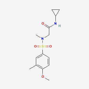 molecular formula C14H20N2O4S B3602253 N-cyclopropyl-N~2~-[(4-methoxy-3-methylphenyl)sulfonyl]-N~2~-methylglycinamide 