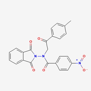 molecular formula C24H17N3O6 B3602272 N-(1,3-dioxo-1,3-dihydro-2H-isoindol-2-yl)-N-[2-(4-methylphenyl)-2-oxoethyl]-4-nitrobenzamide 