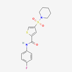 molecular formula C16H17FN2O3S2 B3602281 N-(4-FLUOROPHENYL)-4-(PIPERIDINE-1-SULFONYL)THIOPHENE-2-CARBOXAMIDE 