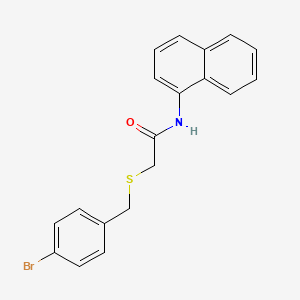 molecular formula C19H16BrNOS B3602307 2-[(4-bromobenzyl)thio]-N-1-naphthylacetamide 
