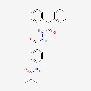 molecular formula C25H25N3O3 B3602390 N-(4-{[2-(diphenylacetyl)hydrazino]carbonyl}phenyl)-2-methylpropanamide 