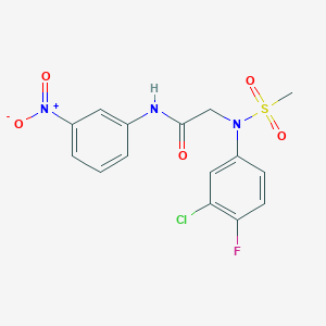 molecular formula C15H13ClFN3O5S B3602413 N~2~-(3-chloro-4-fluorophenyl)-N~2~-(methylsulfonyl)-N~1~-(3-nitrophenyl)glycinamide 