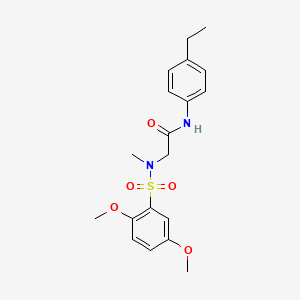 molecular formula C19H24N2O5S B3602460 N~2~-[(2,5-dimethoxyphenyl)sulfonyl]-N-(4-ethylphenyl)-N~2~-methylglycinamide 