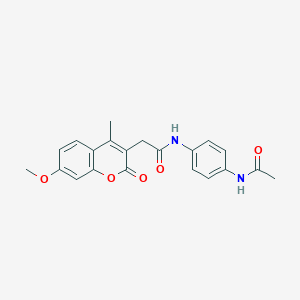 molecular formula C21H20N2O5 B360247 N-(4-acetamidophenyl)-2-(7-methoxy-4-methyl-2-oxochromen-3-yl)acetamide CAS No. 902314-80-1