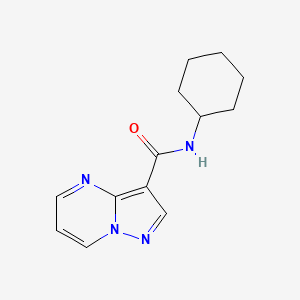 molecular formula C13H16N4O B3602555 N-cyclohexylpyrazolo[1,5-a]pyrimidine-3-carboxamide 