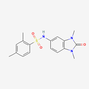 molecular formula C17H19N3O3S B3602595 Benzenesulfonamide, N-(2,3-dihydro-1,3-dimethyl-2-oxo-1H-benzimidazol-5-yl)-2,4-dimethyl- 