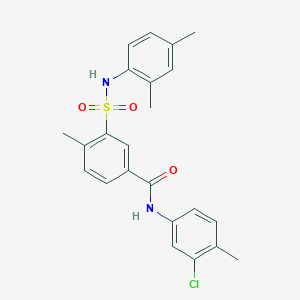molecular formula C23H23ClN2O3S B3602662 N-(3-chloro-4-methylphenyl)-3-{[(2,4-dimethylphenyl)amino]sulfonyl}-4-methylbenzamide 