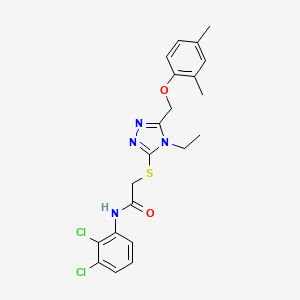 molecular formula C21H22Cl2N4O2S B3602677 N-(2,3-dichlorophenyl)-2-({5-[(2,4-dimethylphenoxy)methyl]-4-ethyl-4H-1,2,4-triazol-3-yl}sulfanyl)acetamide 