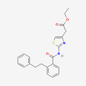 molecular formula C22H22N2O3S B3602783 ethyl (2-{[2-(2-phenylethyl)benzoyl]amino}-1,3-thiazol-4-yl)acetate 