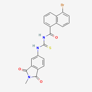 molecular formula C21H14BrN3O3S B3602912 5-bromo-N-{[(2-methyl-1,3-dioxo-2,3-dihydro-1H-isoindol-5-yl)amino]carbonothioyl}-1-naphthamide 