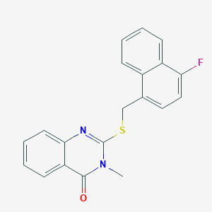molecular formula C20H15FN2OS B3602920 2-{[(4-FLUORONAPHTHALEN-1-YL)METHYL]SULFANYL}-3-METHYL-3,4-DIHYDROQUINAZOLIN-4-ONE 